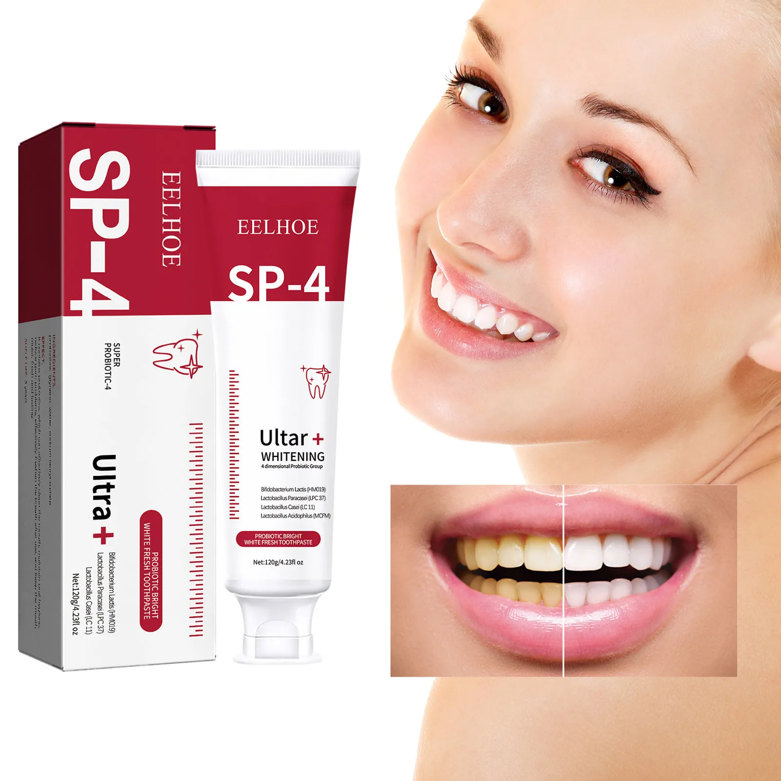 

Probiotic Toothpaste Sp-4 Brightening Whitening Toothpaste Protect Gums Fresh Breath Mouth Teeth Cleaning Health Tooth Care 120g