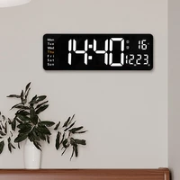 large digital wall clock remote control temp date week display power off memory table clock wall mounted dual alarms led clocks