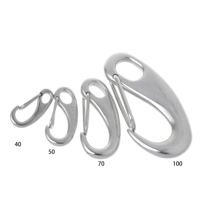 

Stainless Steel Carabiner, Egg-shaped Marine Boat Carabiner with Hook and Quick Connection