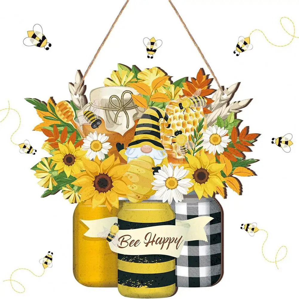 

Beautiful Door Hanging Sign Eye-catching Reusable Attractive Door Hanging Pendant Honey Bee Festival Supplies