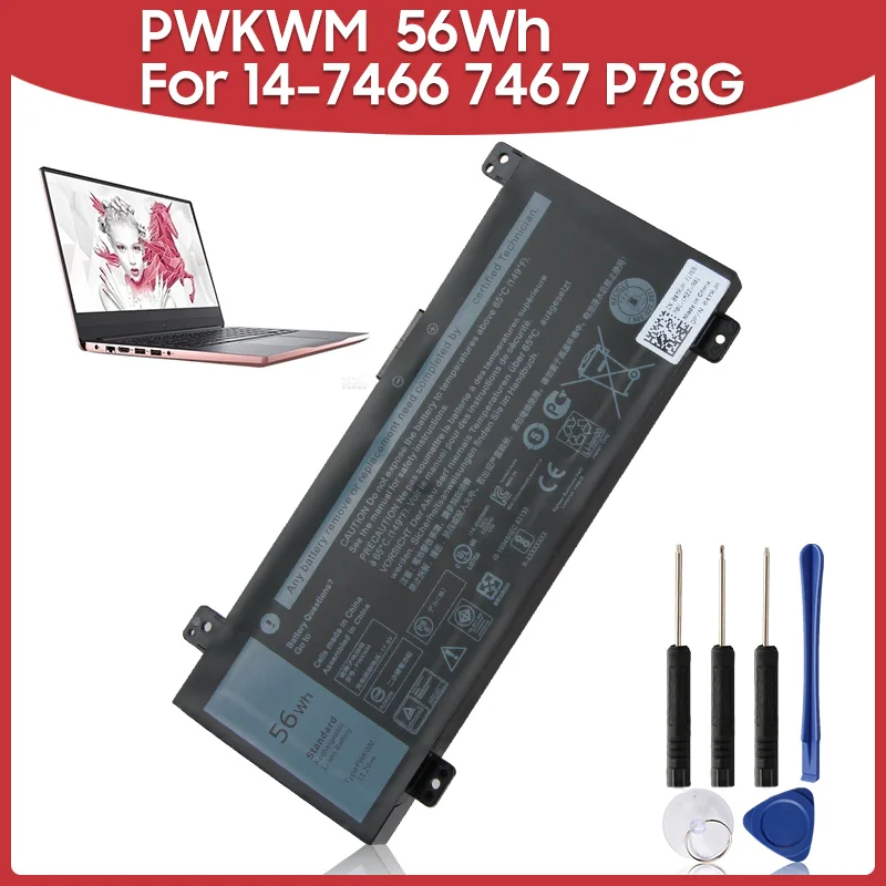 

Запасная батарея 56Wh PWKWM для DELL Inspiron14-7466 7467 7000 P78G 7467-D1545B/R D1745B/R 56wh Аккумуляторы для ноутбуков