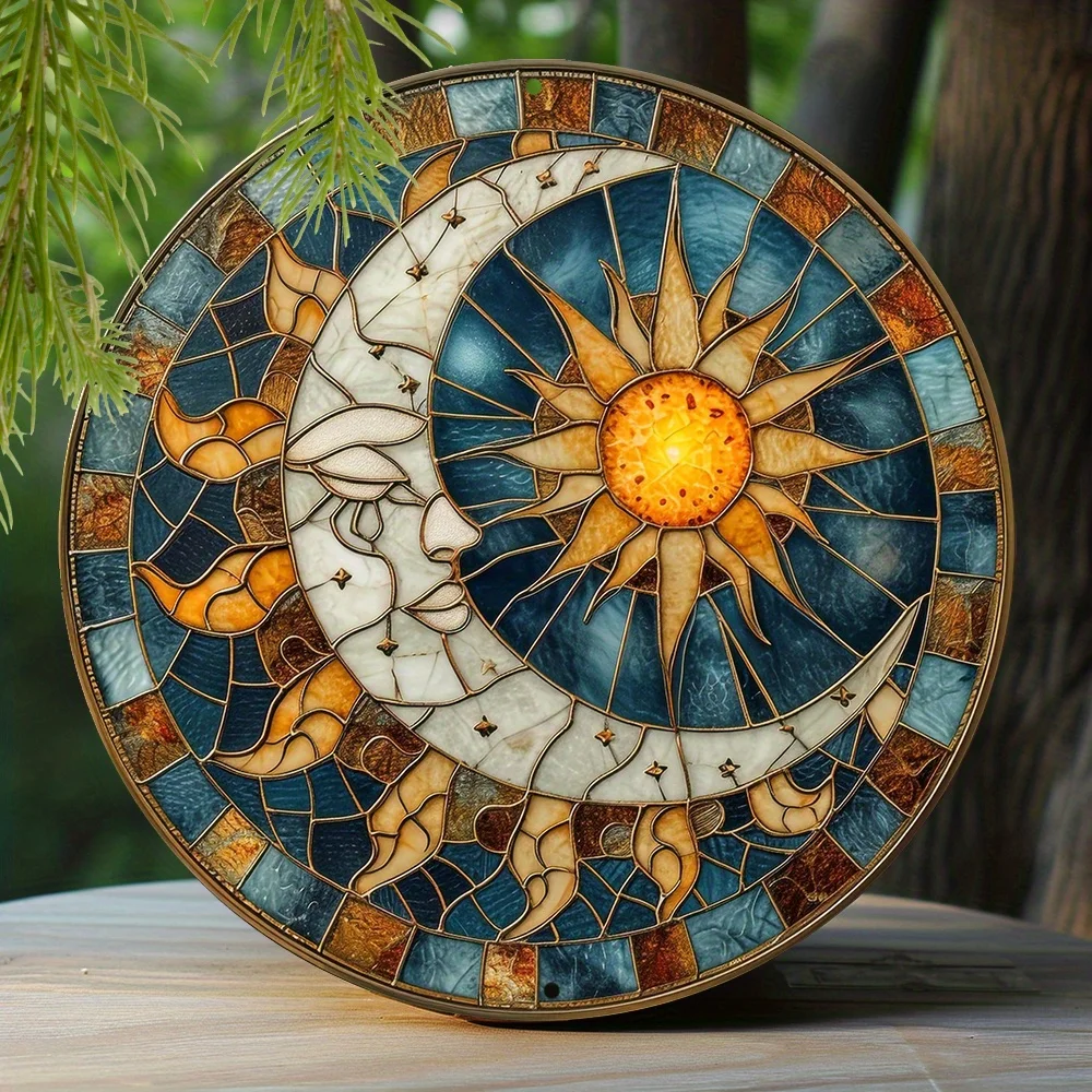 Весенний алюминиевый знак тема Солнца и Луны украшение из искусственного