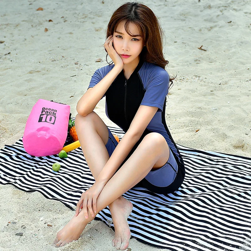 Women One Piece Professional Competitive Swimsuit Water Sport Surfing Quick-Drying Rash Guard Sexy Beach Bathing Diving Suits