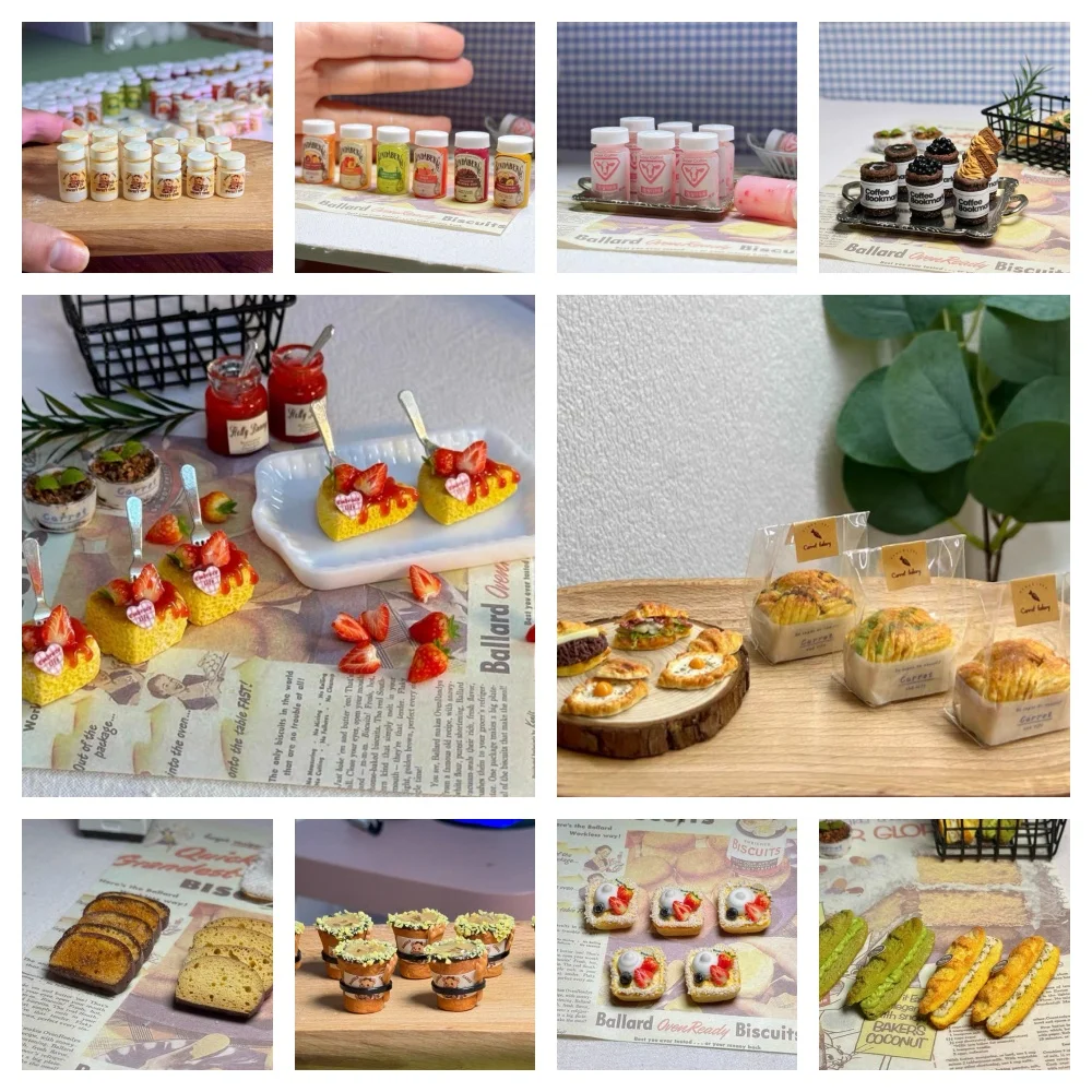 Кукольный дом мини-кухонные аксессуары миниатюрный напиток хлеб глина тост