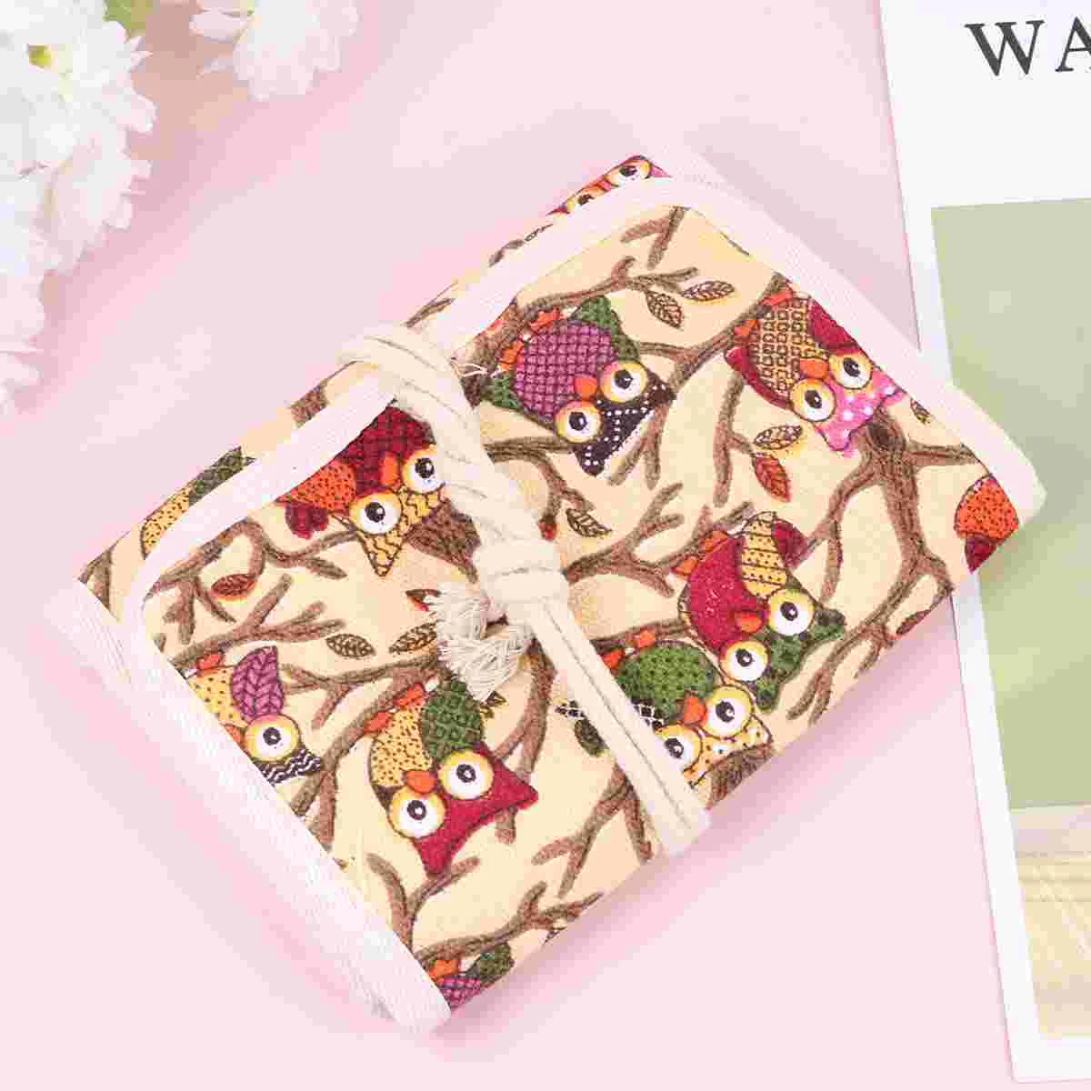 

Organizer Bag Wire Needle Bag Crochet Storage Bag Clothes Bags Storage Canvas Rolling Organizer Stash Bag Crochet Tools