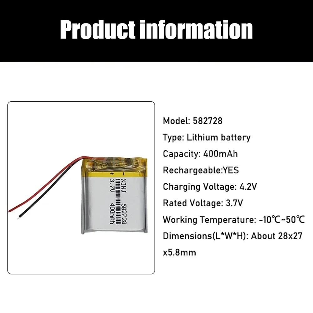 Литий-полимерная литий-ионная аккумуляторная батарея 3 7 В 400 мАч для детских