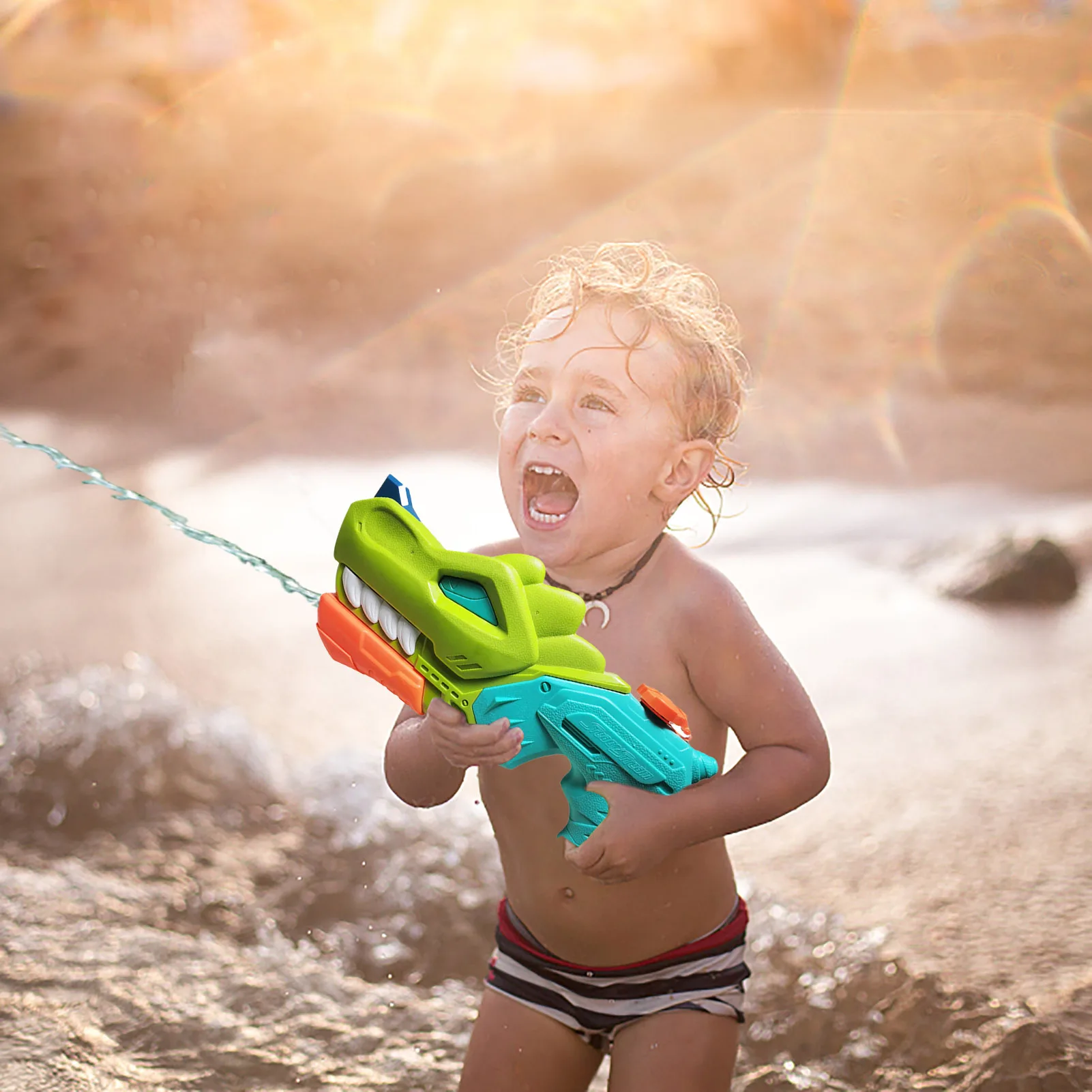 

Water Guns For Kids Dinosaur Shape Large Capacity Squirt Water Blaster Guns Toy For Children Long-Range Shooting Water Squirters