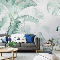18d wallpaper nordic minimalist plants leaves wall mural home decor for living room bedroom wallpapers