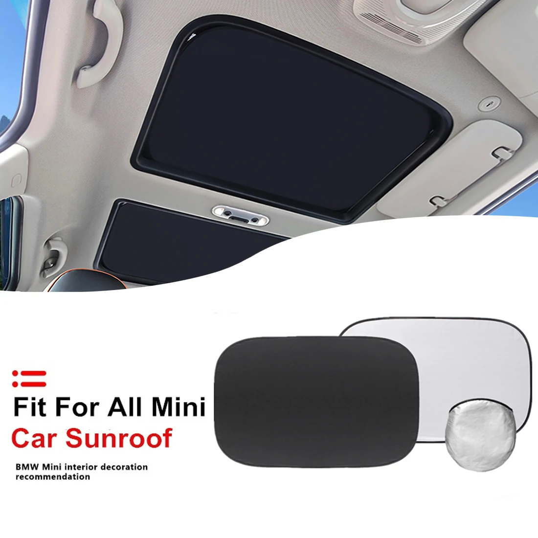 

For Mini Cooper Clubman Countryman R55 R56 R60 R61 F56 Car Sunroof Cover Sunshade Visor Protection Anti-UV Parasol Fordable New