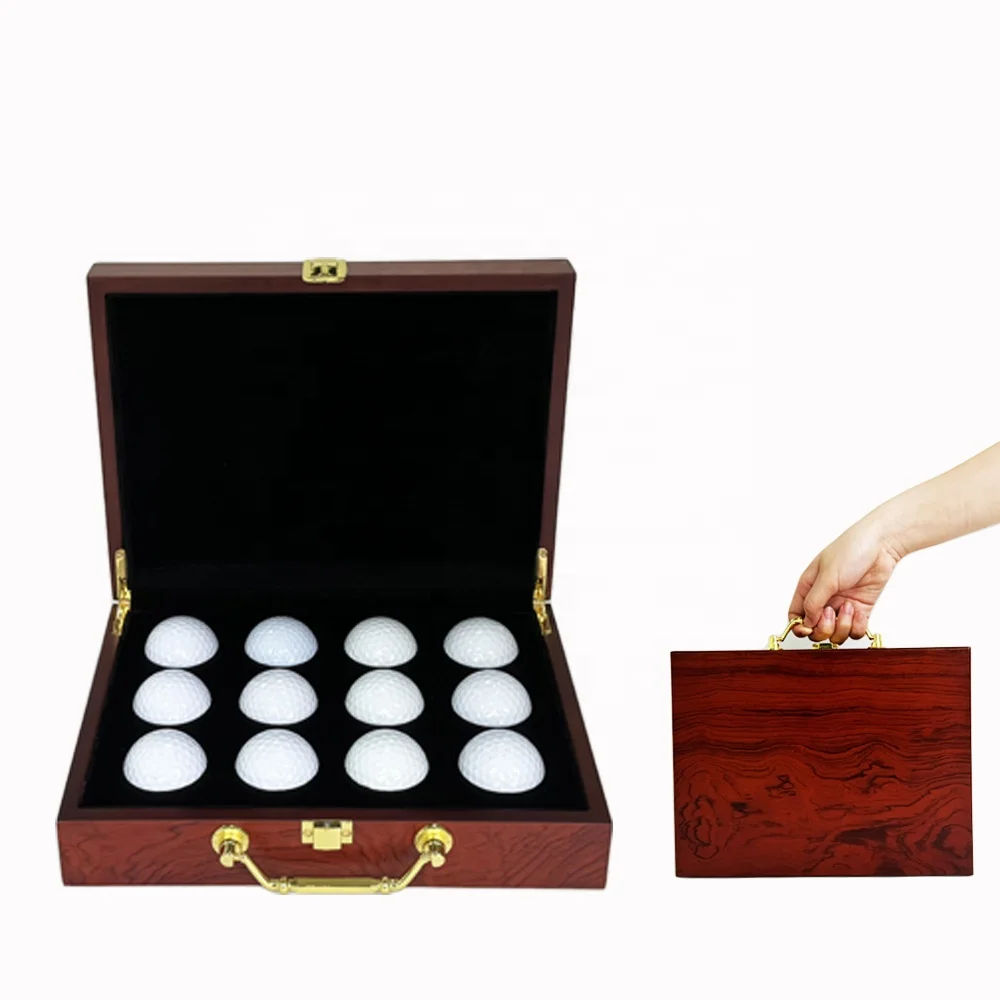 Белый золотистый мяч для гольфа набор мячей с деревянной коробкой взрослых и
