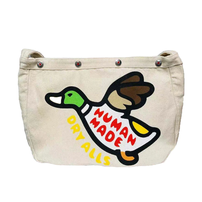 HUMAN MADE Bag Men Women Best Quality HUMAN MADE Flying Duck Shoulder Messenger Bag Couple Cute Canvas Casual Bag