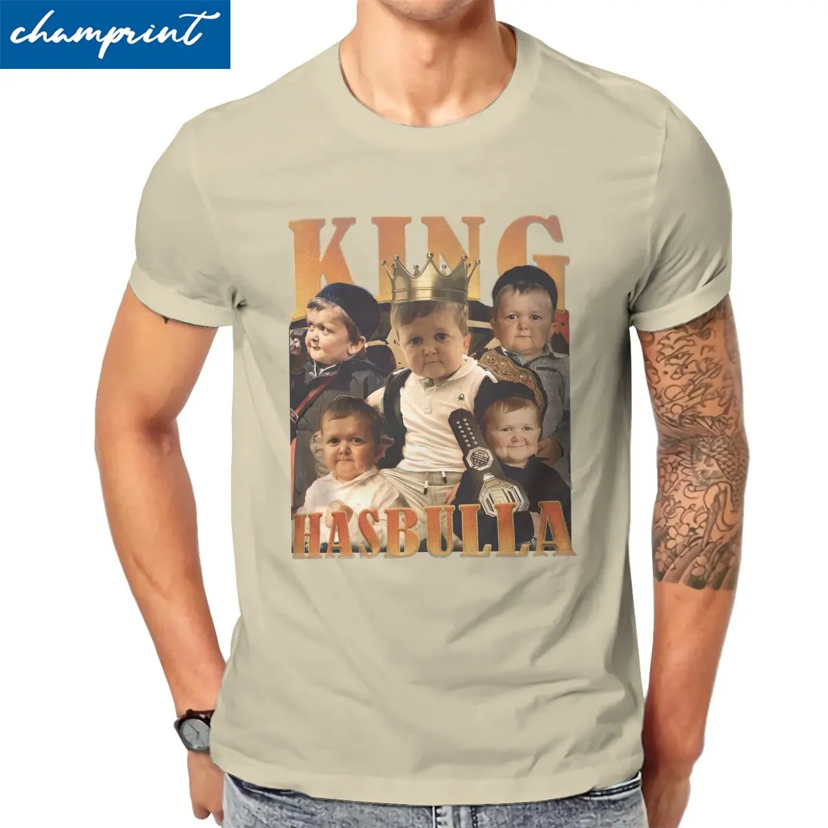 

Hasbulla Magomedov T Shirt for Men Cotton Creative T-Shirt Crewneck Tees Short Sleeve Clothes Gift