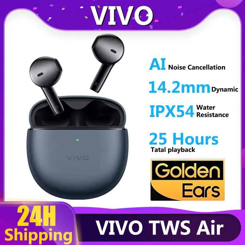 

TWS-наушники Vivo с шумоподавлением и поддержкой Bluetooth 5,2, 14,2 мм