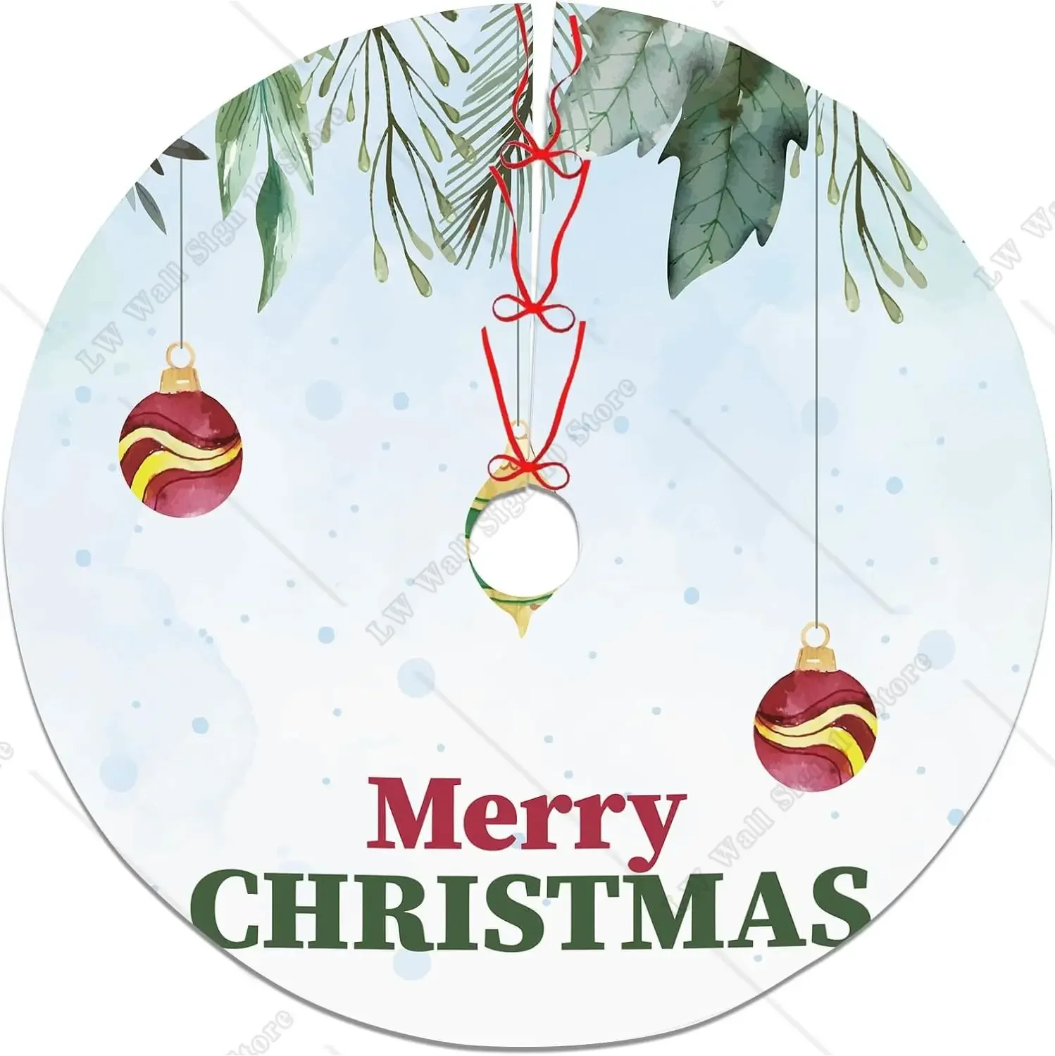 Уютная синяя юбка на рождественскую елку в виде снежинки ягод с зимними шариками