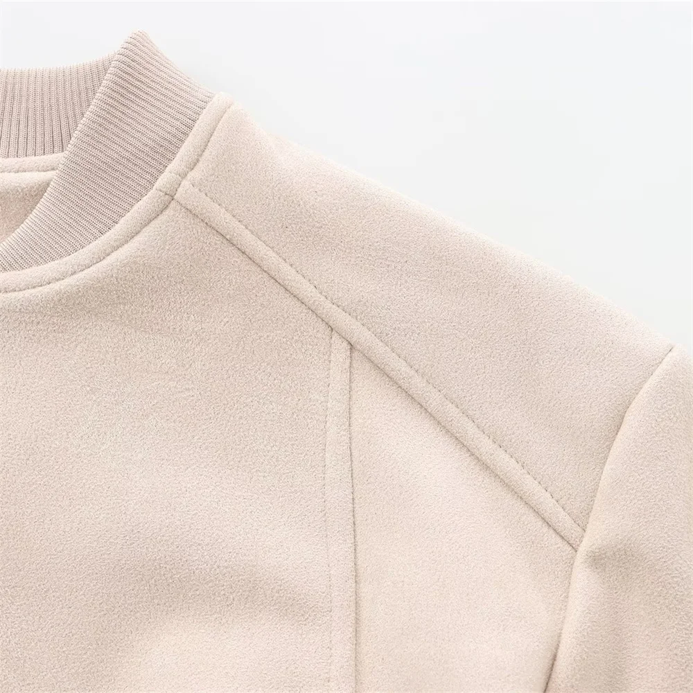 Женская новая мода осень 2024 повседневная тонкая и универсальная замшевая