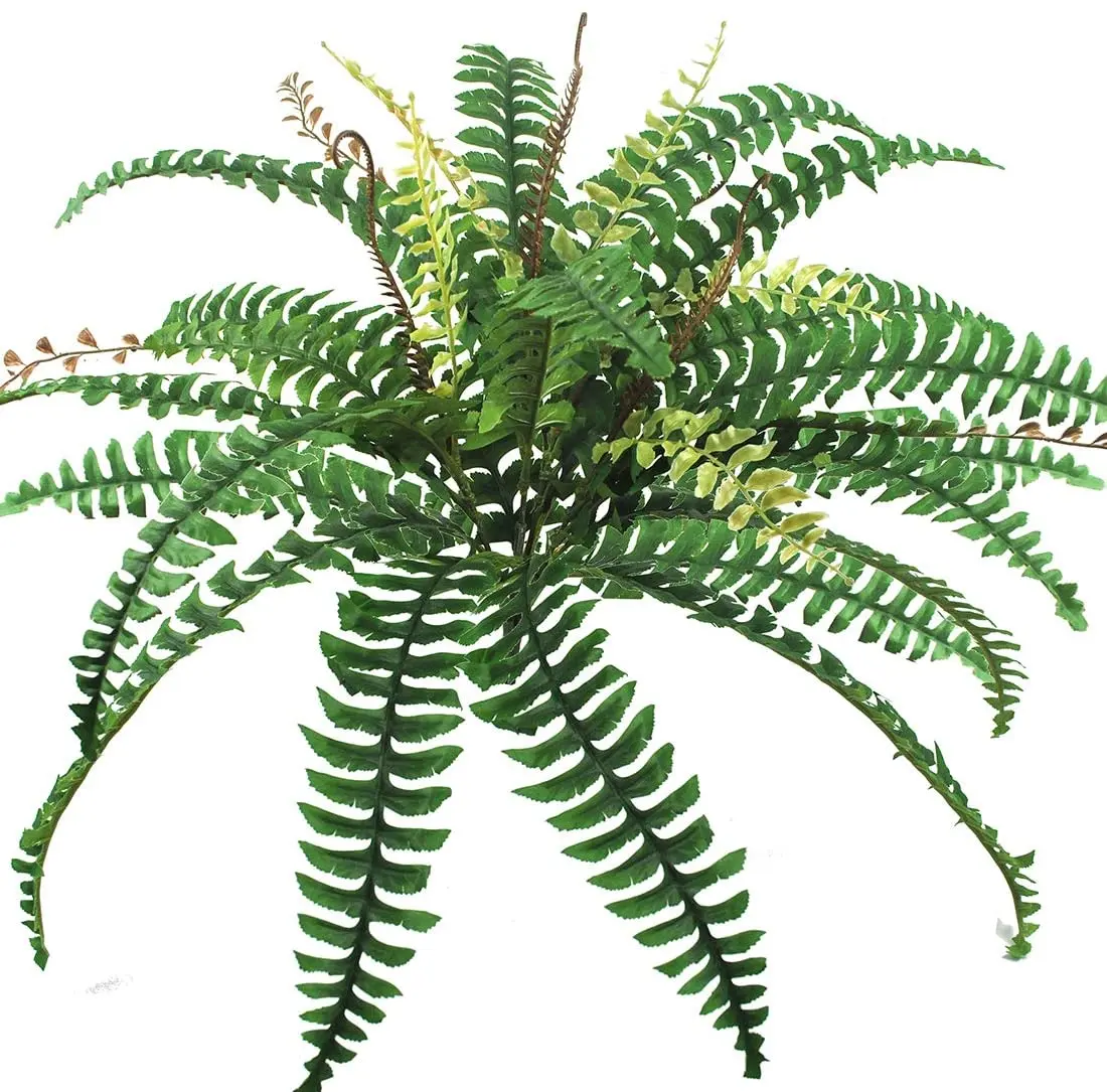 

1pcs Artificial Ferns Fake Green Plants Plastic Hanging Plant Fern Tropical Palm Leaves Greenery