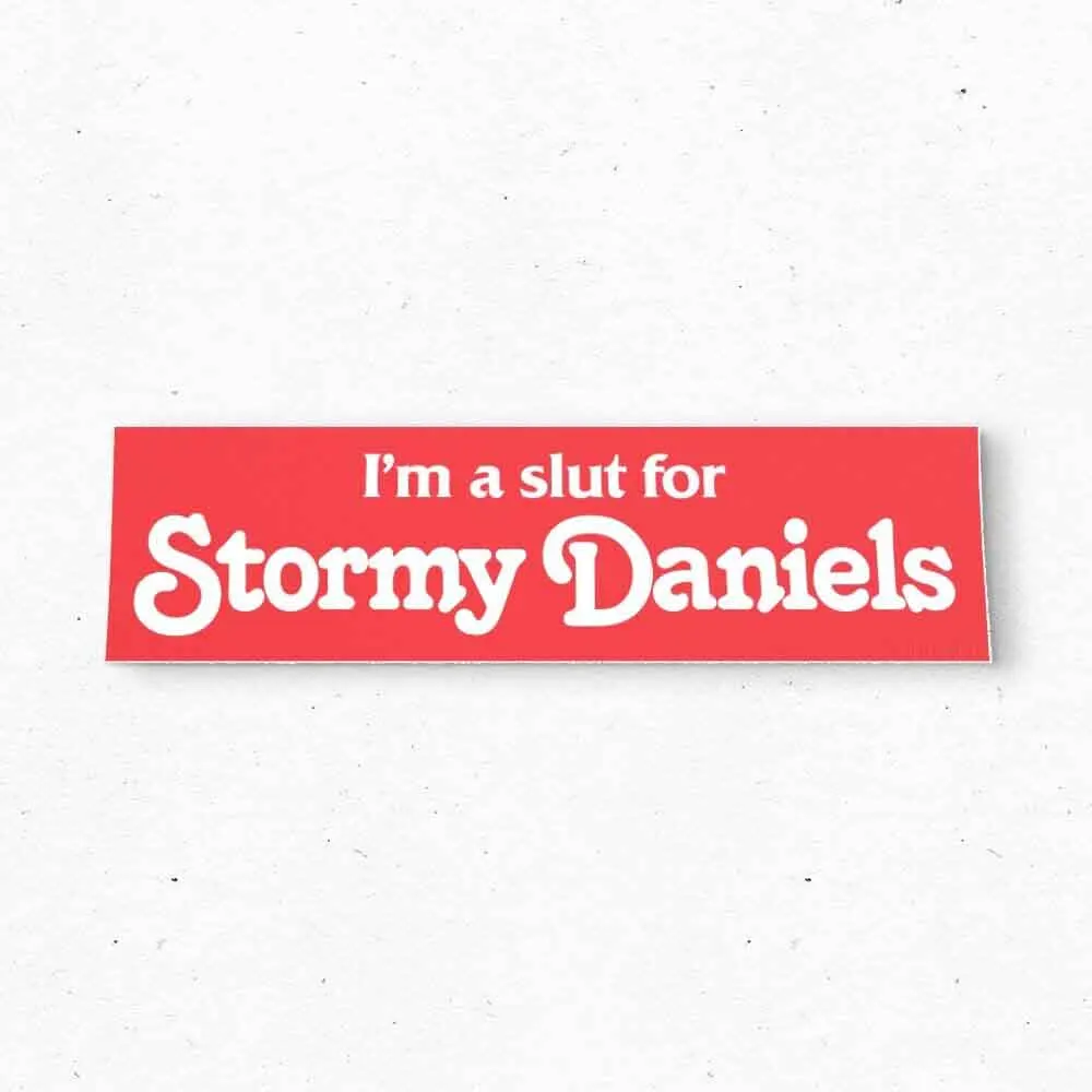 Slut for STORMY DANIELS Наклейка на бампер - Funny Gen Z Meme Vintage Style Y2K 90-х Наклейки автомобиль