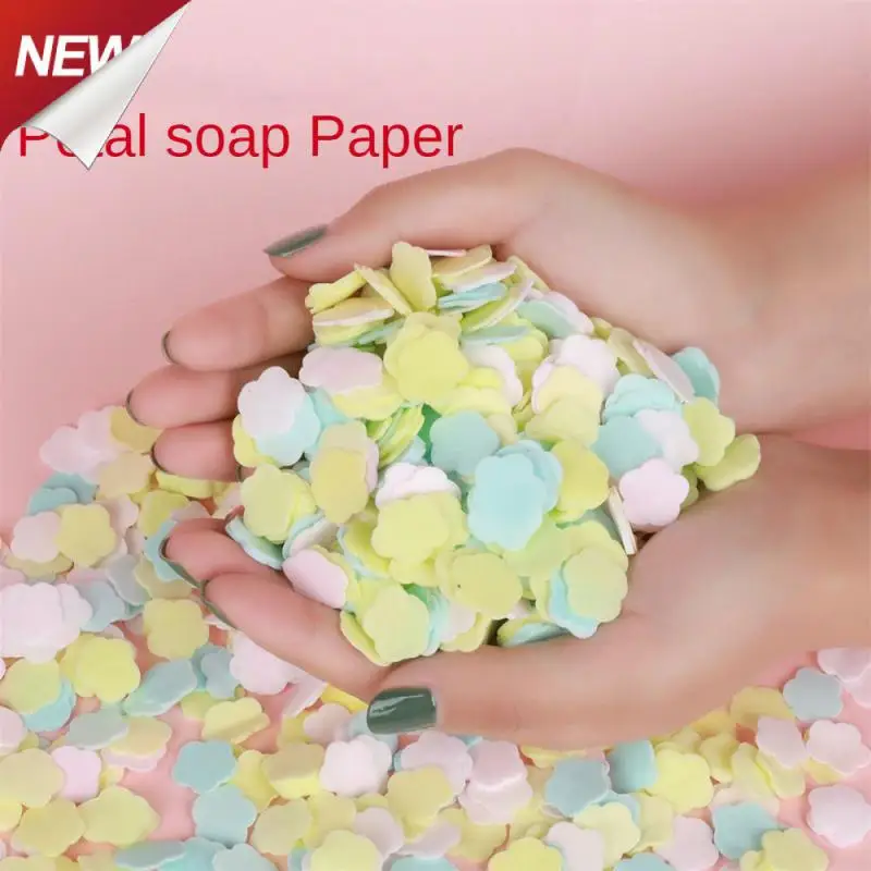 

Tablet Portable Soap Paper Mini Petals Hand Washing Table Sheets Portable Disposable Soap Bath Hand Washing Slice Flakes Washing