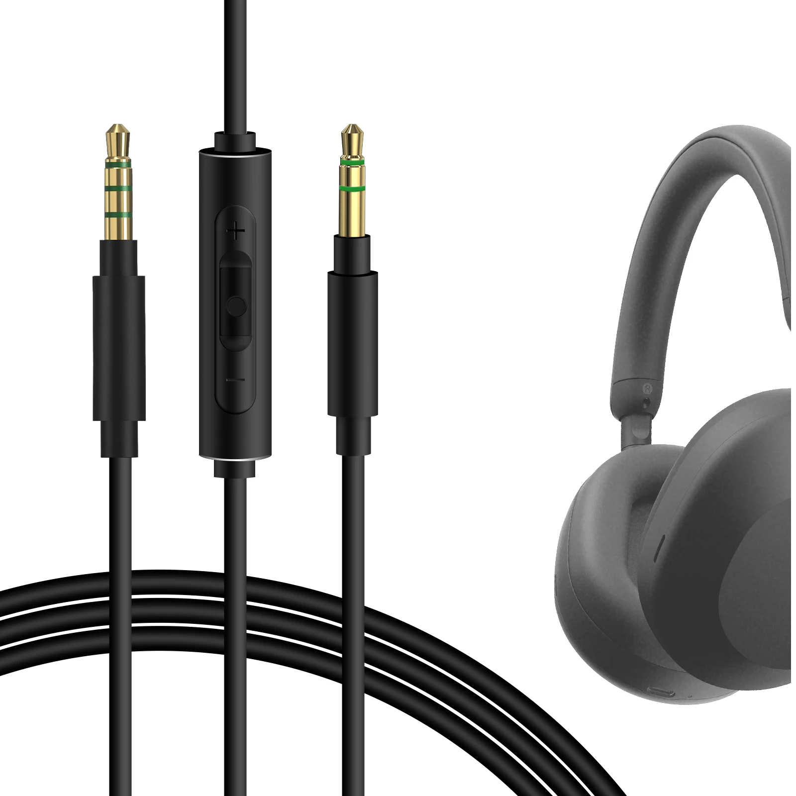 Фото Запасной аудиокабель Geekria с микрофоном для наушников Sony WH-1000XM5, XM4, XM3 ULT WEAR, ULT900N, XB910N, 3.5 мм Aux. №1