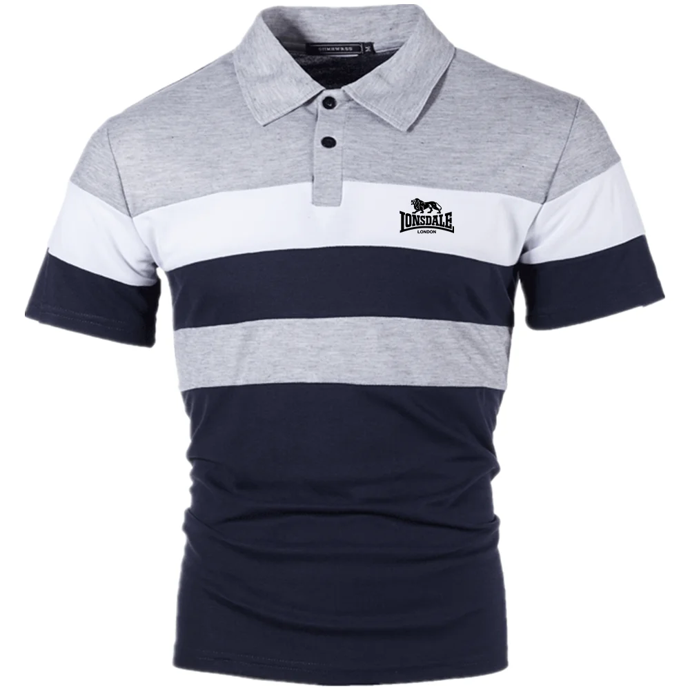 

LONSDALE Summer Men's Polo Shirt Business Casual T-Shirt Lapel Top Travel Hot Sale Comfortable Fashion Sportswear
