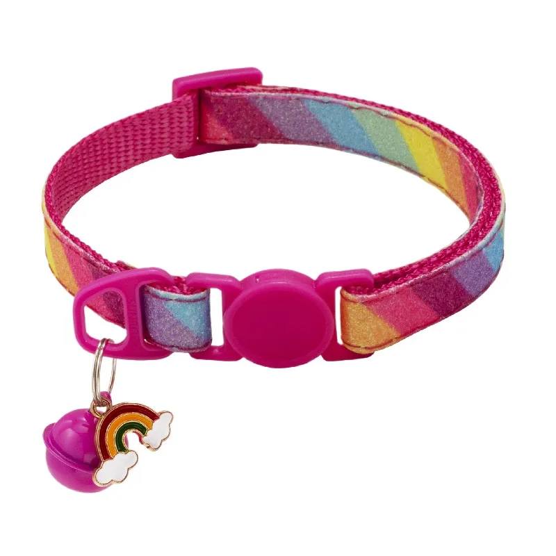10 шт./лот ошейник для собак Радужное регулируемое ожерелье маленьких и средних
