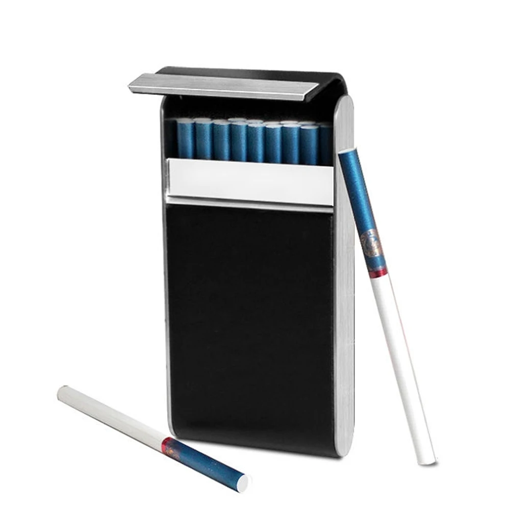 

Leather Cigarette Case Hold 20pcs Fine Cigarettes Magnetic Flip Cover Stainless Steel Lady's PU Slim Cigarette Box Smoking Gifts