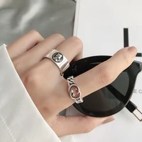 fmily minimalist letter g portrait ring s925 sterling silver fashion temperament hip hop punk jewelry for girlfriend gifts