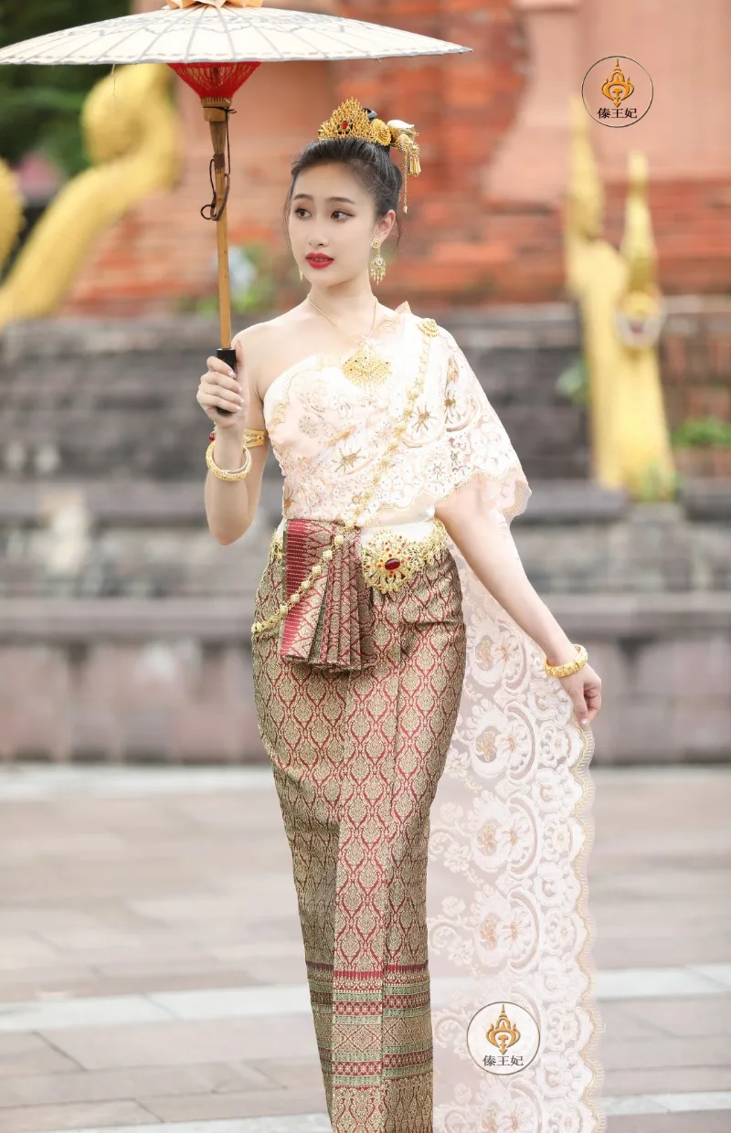 Традиционное платье из Таиланда на весну и лето одежда для женщин элегантный