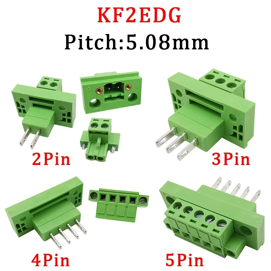 

1Set KF2EDGWB Through-wall Screw Terminal Block Wire Connector 5.08mm Pitch 2-16Pin Pluggable Bulkhead Wall Terminal Plug Jack