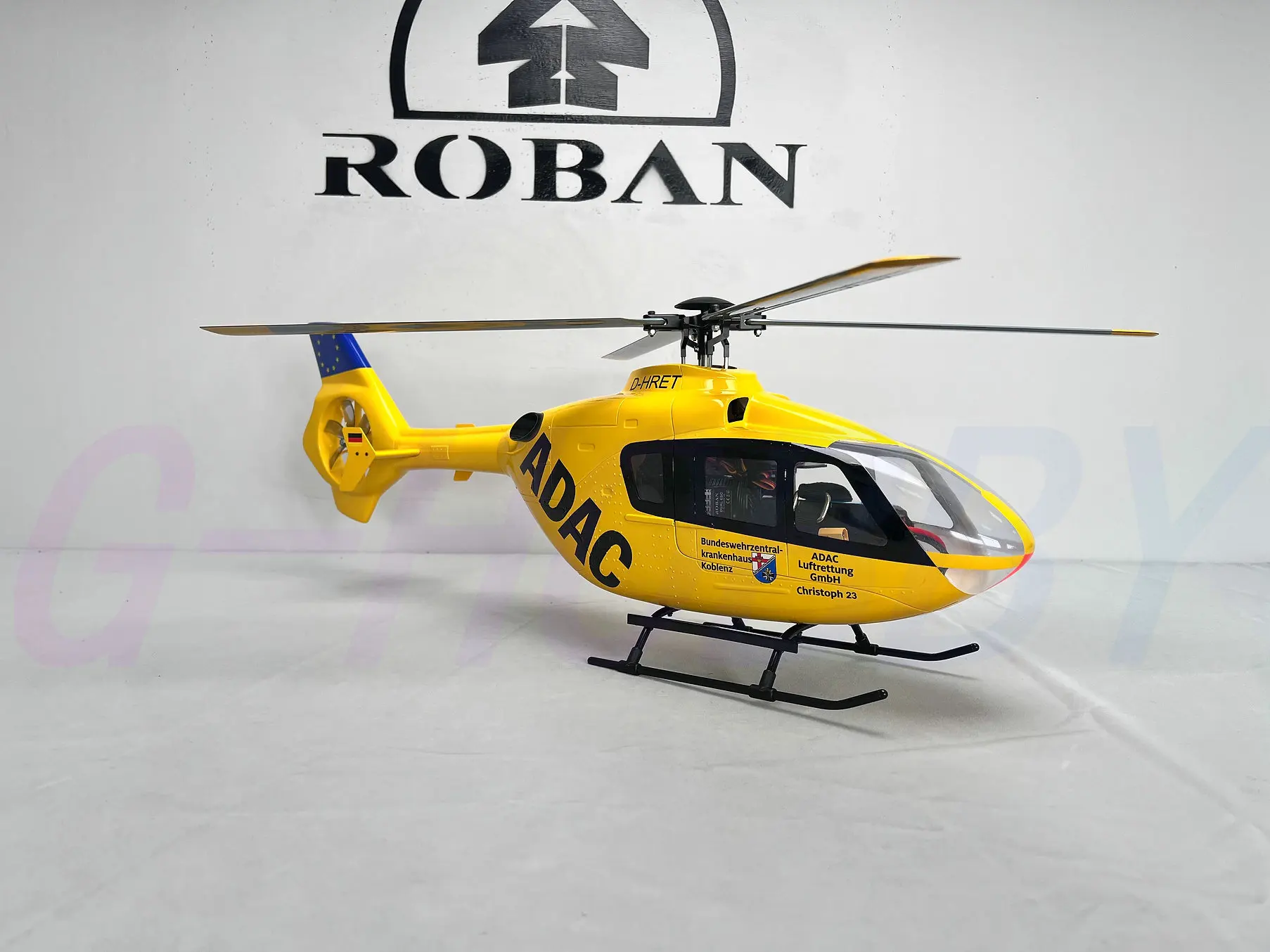 Фото Roban RTF 450 Размер EC135 Желтый Синий Хвост RC Вертолет 4 лопасти Модель X2 №1
