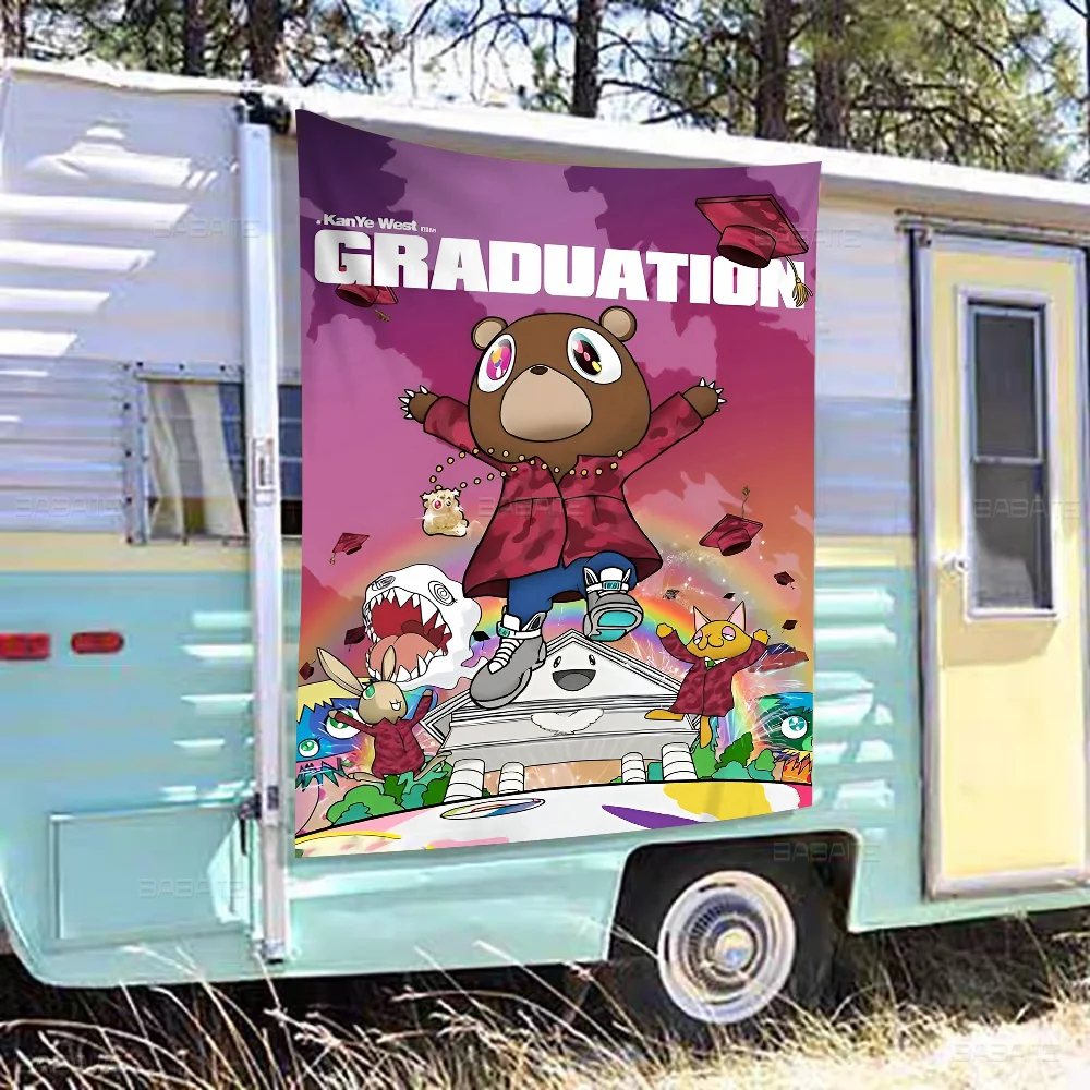 Современное поп-настенное искусство хип-хоп рэпер Канье Уэст высококачественный