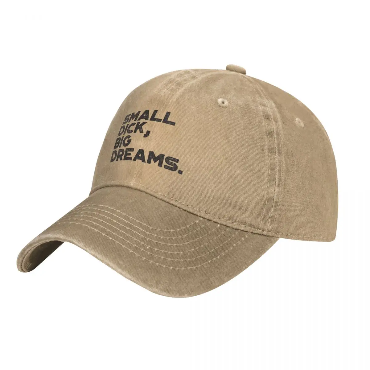 

Funny Offensive Small Dick Big Dreams Vintage Retro (Black) Cowboy Hat Golf fashionable hiking hat Designer Hat Caps Women Men'S