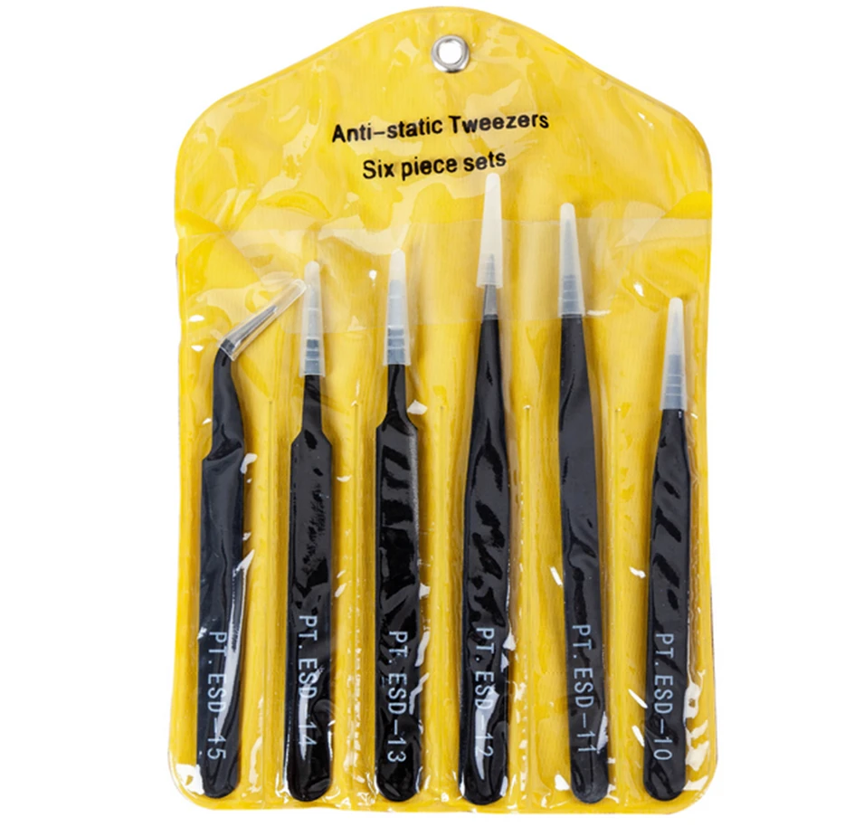 6 шт. антистатические пинцеты из нержавеющей стали |