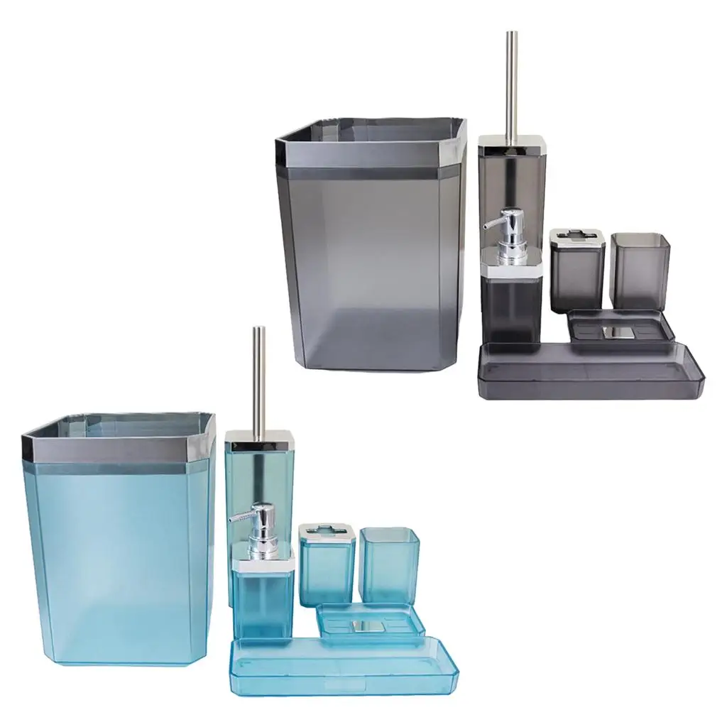 

Bath Bathroom Accessories Set 7 Pieces Toothbrush Holder Tumbler Cup