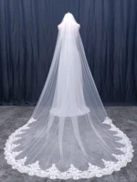 3m cathedral wedding veil long lace trim bridal veil with comb wedding accessories bridal wedding veil