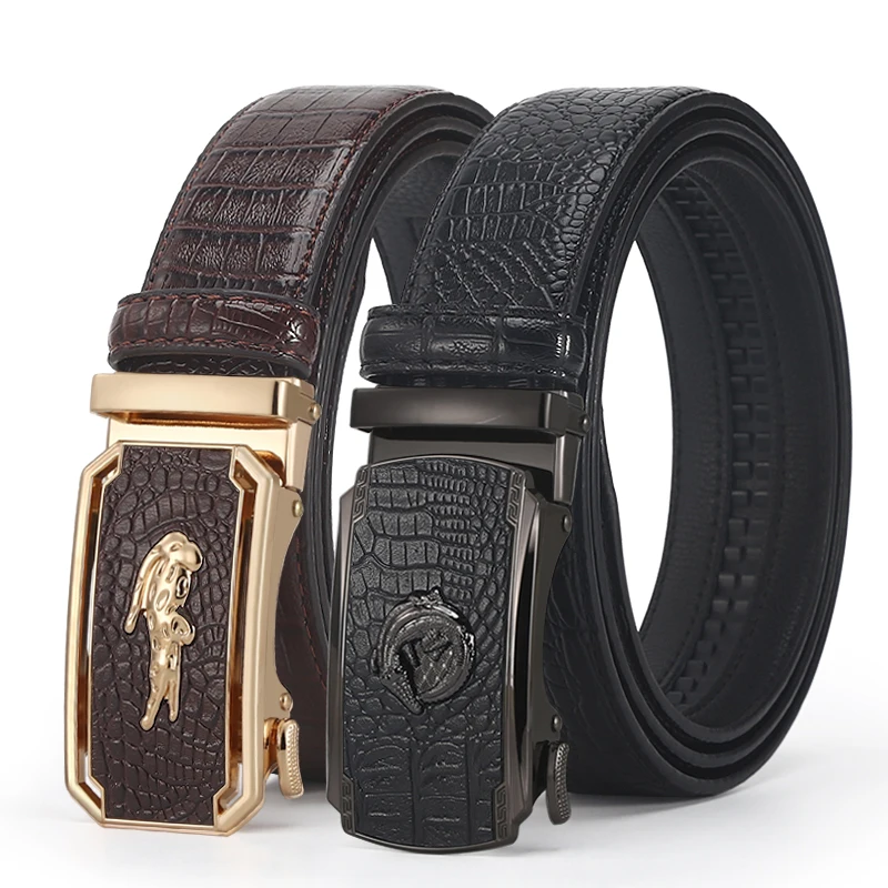 Automatic Buckle black Belts Cummerbunds cinturon hombre Men Belt Male Leather Strap Belts For Men