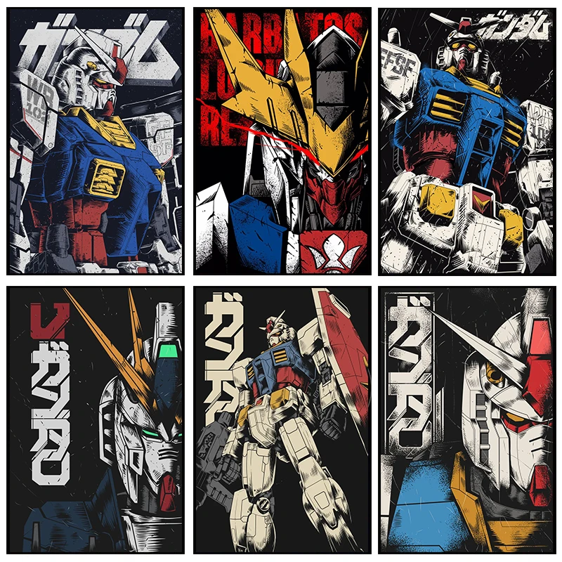 

Anime Gundam Canvas Poster Wall Art Decoration Prints for Living Kid Children Teens Room Home Bedroom Decor Painting Cuadros