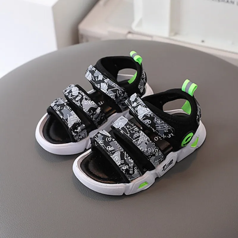 Boys' Sandals Fashion Letter Sneakers Comfortable Non Slip Girls' Flat Bottom Summer Outdoor Beach Casual Shoes
