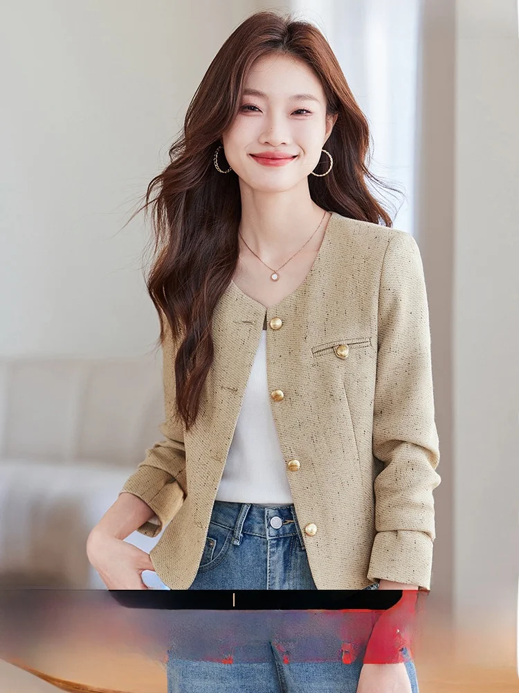 Graceful Outerwear Women Super Nice Spring and Autumn 2024 New Popular High Sense Suit Small Short Top |