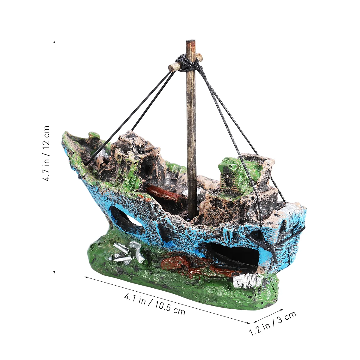 Аквариум Ландшафтный дизайн Смола Рыболовная лодка Декор Орнамент Корабльер