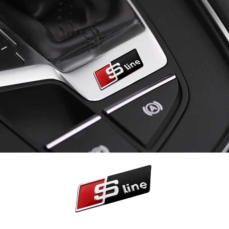 

3D алюминиевый значок S-Line RS, автомобильные наклейки, украшения на руль, аксессуары для Audi A7 A3 A4 A6 A5 Q5 A1 Q7 Q3 Q4 TT SQ5 RS5