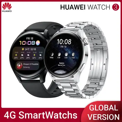 Оригинальные Смарт-часы HUAWEI WATCH 3 с GPS, мониторинг насыщения крови кислородом, заряд батареи, Беспроводная зарядка, 4G, NFC, Смарт-часы 3