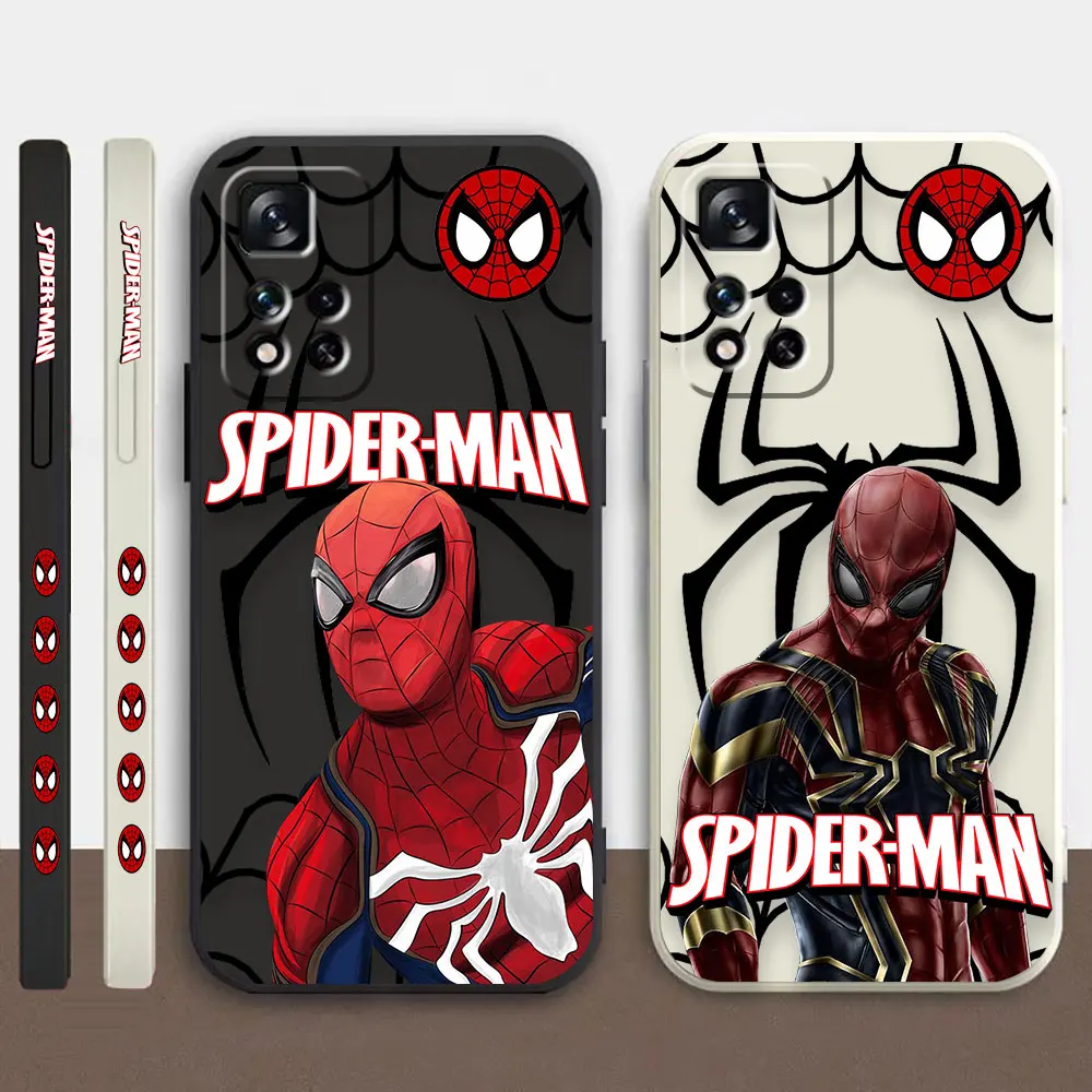 

Case For Redmi Note 12 11 11T 11R 11E 9 9S 8 7 7S PRO PLUS 4G 5G Colour Simple Liquid silicone Case Marvel's Hero Spider-Man
