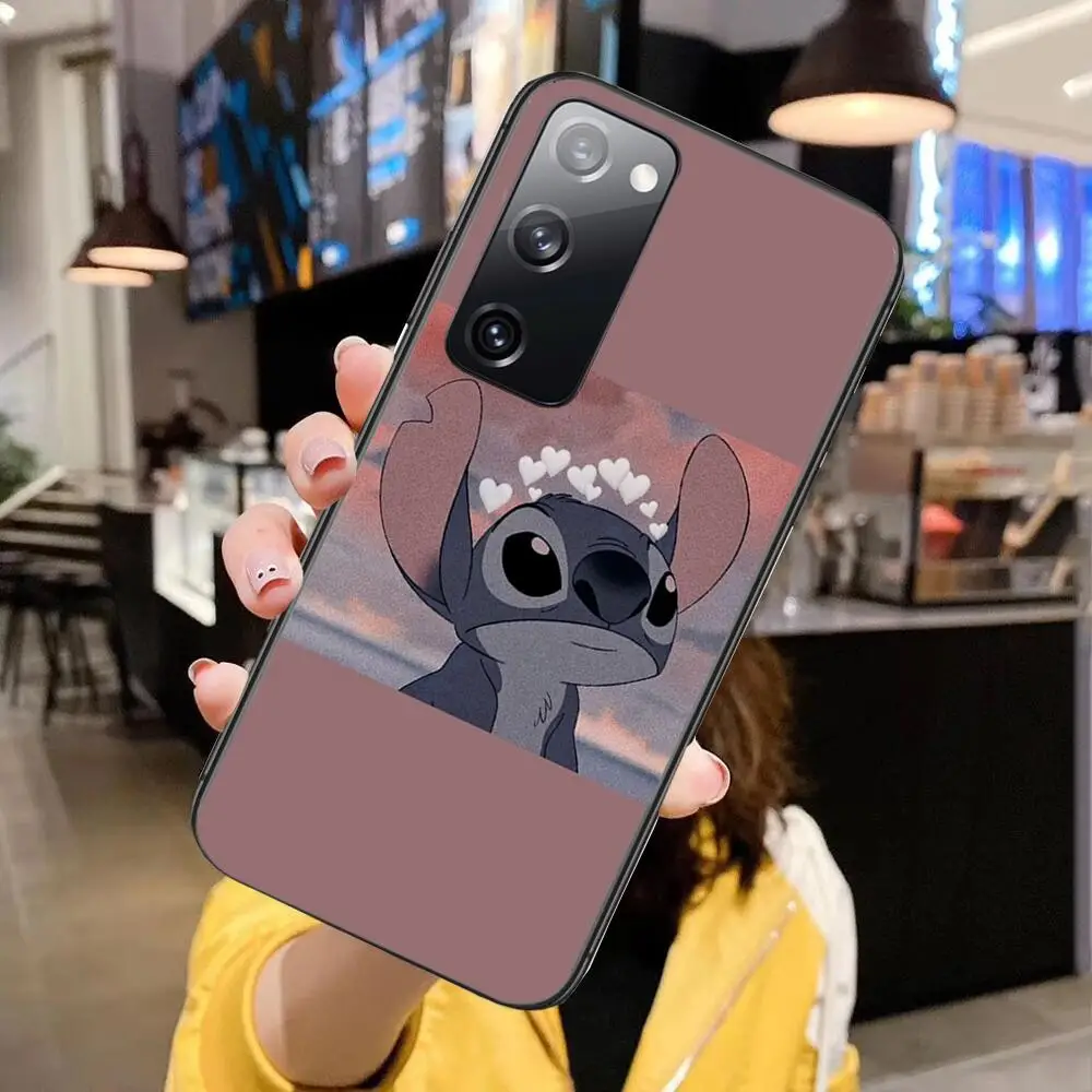 Stich мультяшный чехол для телефона Samsung Galaxy S30 s21 fe s20 s7 s5 s8 Plus s9 s10 s10e Ultra Note 10 lite черный