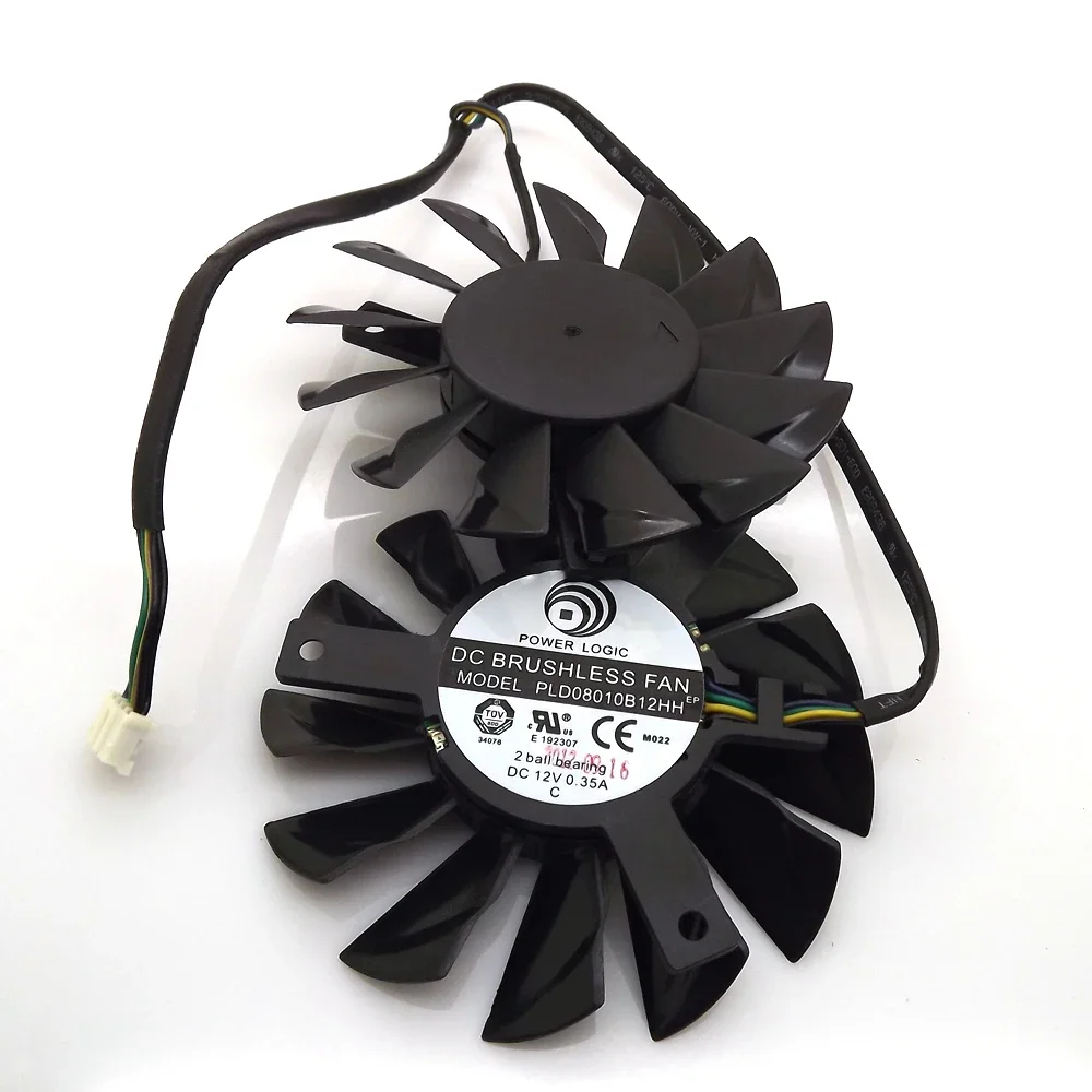 Бесплатная доставка 2 шт./лот PLD08010S12HH 12 В 0 35 А 75 мм для MSI Hawk Twin Frozr GTX650 HD7950 R7870 HD7870