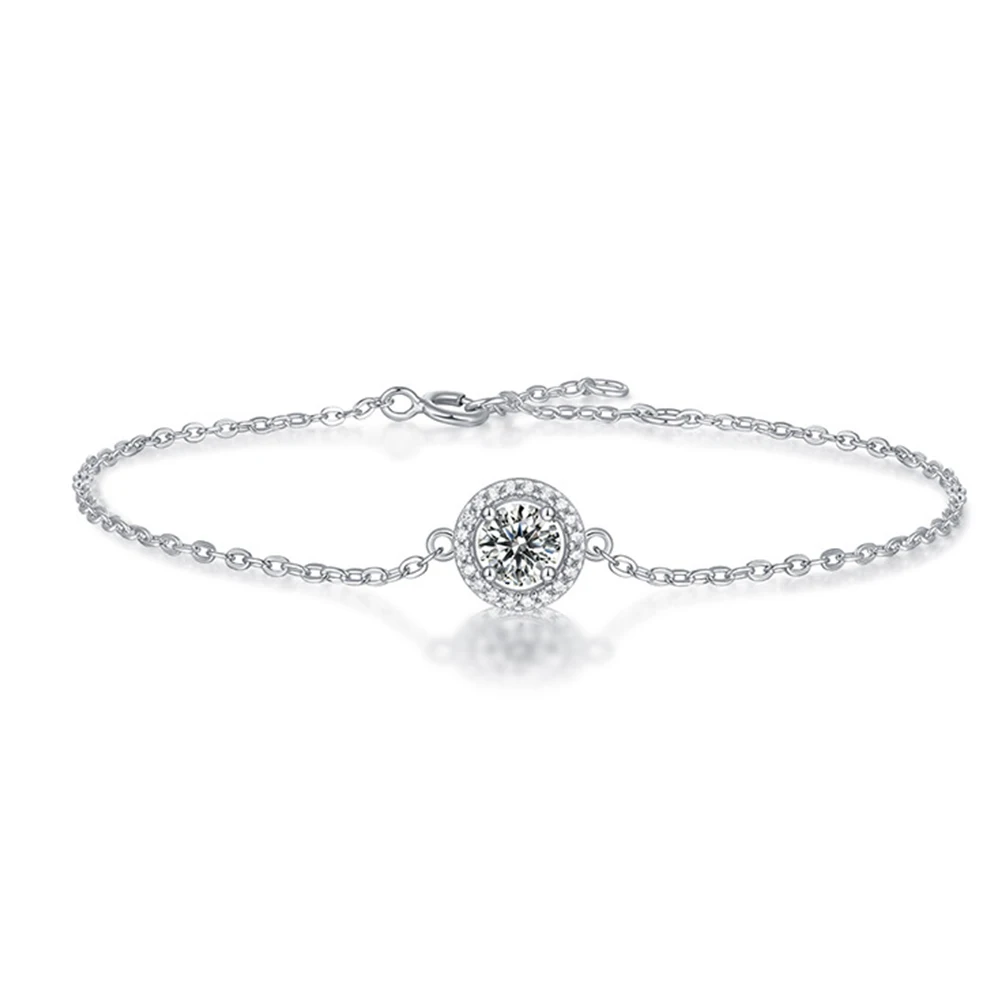

New 100% S925 Silver Inlaid Monite Simple Capable Bracelet Fit for Original Link Making Fashion Jewelry for Women Gifts