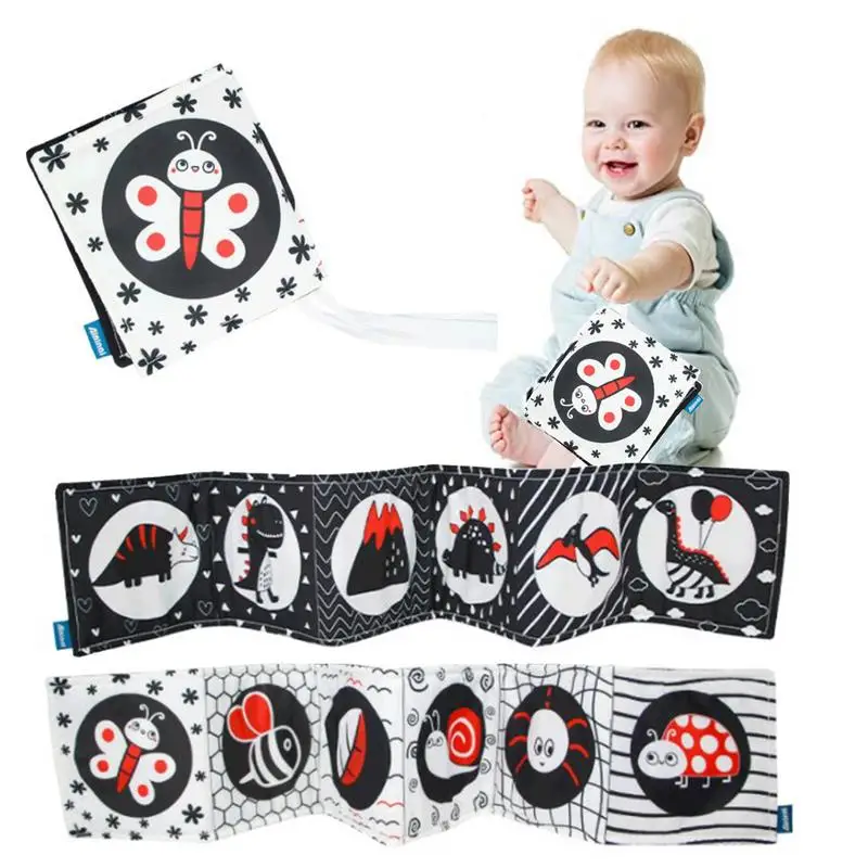 

White High Contrast Soft Book Black And White Soft Books For Babies Educational Activity Cloth Book Crib Toys For 0-3 Years Old