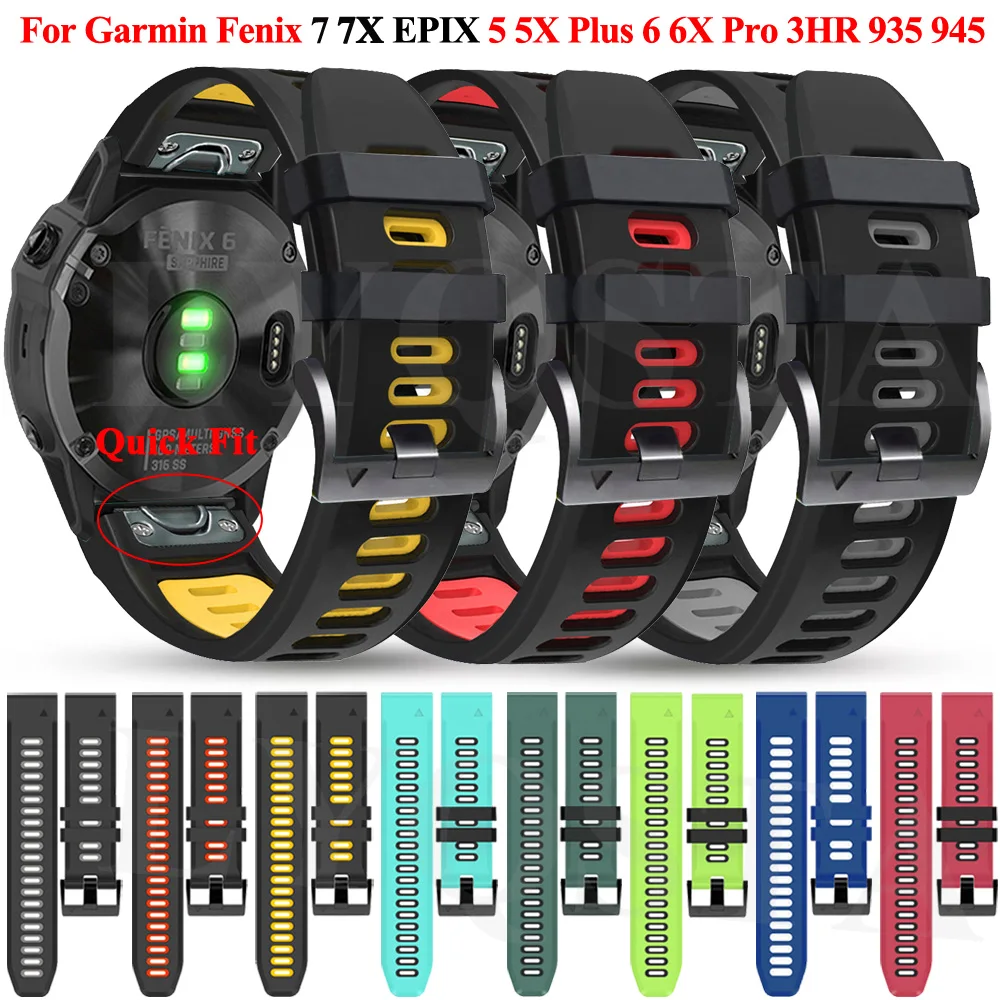 Ремешок для наручных часов браслет Garmin Fenix 7 S 7X 6 6X Pro 5 5X 3HR Fenix6 Fenix7 Smart Watch QuickFit 26 22 мм