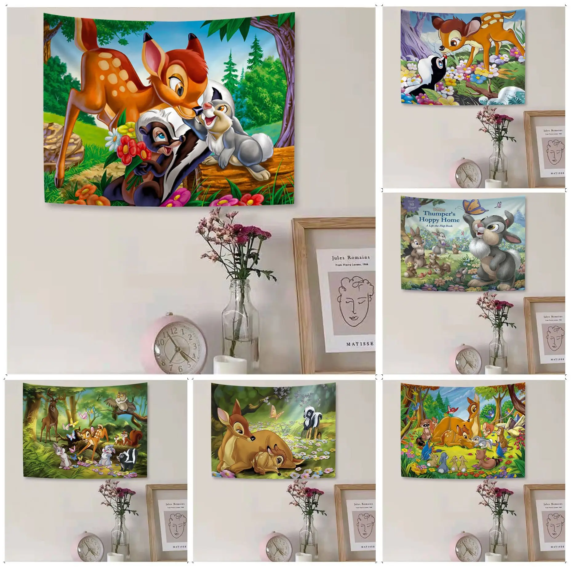 Цветной гобелен Disney Бэмби настенный подвесной Декор для гостиной дешевый хиппи |