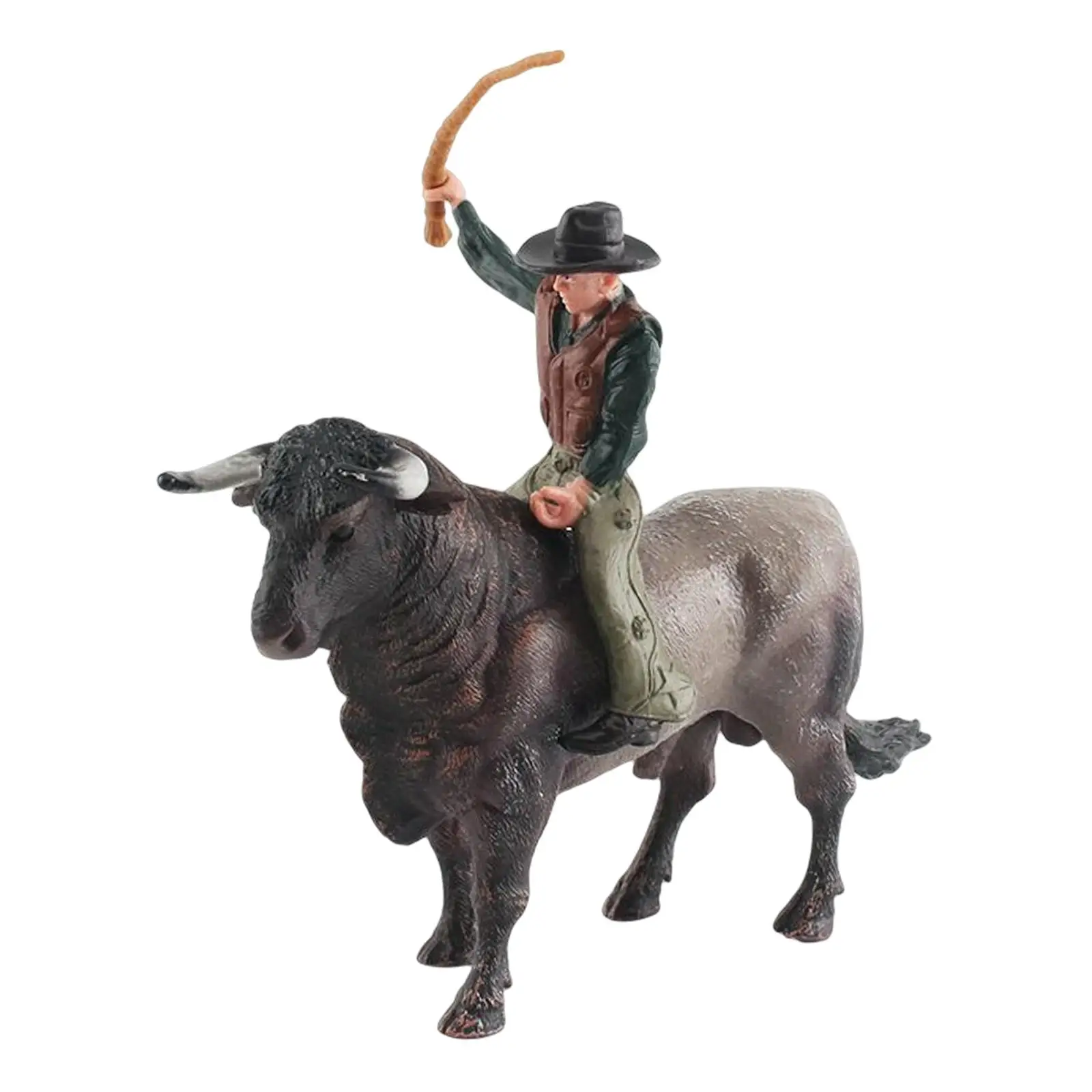 

Bull with Rider Figurines Model Realistic Detailed Action Figures for Toddlers